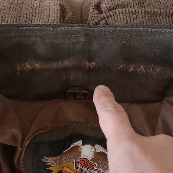 Harley Davidson xl brown distressed look leather jacket. - Picture 5 of 5